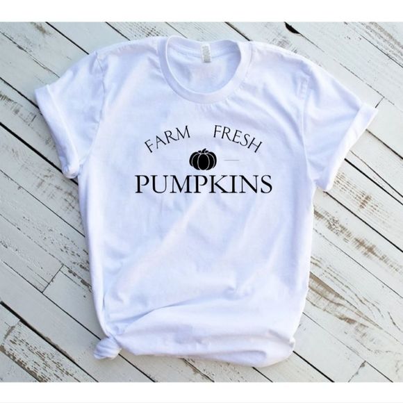 Pumpkin Short Sleeve Tee | Halloween Fall T-Shirt | Farm Fresh Seasonal Crewneck - Picture 5 of 5